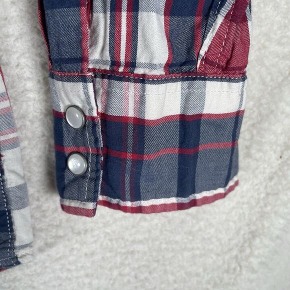 Levis Shirt Mens 2XL XXL Blue Red Western Pearl Snap Cowboy Rodeo Long Sleeved - Picture 6 of 12